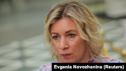 RUSSIA – Russian Foreign Ministry's spokeswoman Maria Zakharova attends the congress of the International Russophile Movement in Moscow, March 14, 2023. 