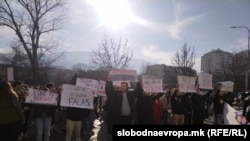 Протести на студентите пред Министерството за образование и наука, 5 февруари, 2024 година.
