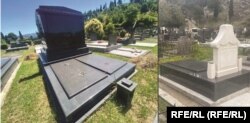A small and a large grave in the city cemetery. Podgorica, June 19, 2024.