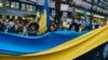 Українські біженці, акція громадської організації «Віче». Берлін, грудень 2023 року