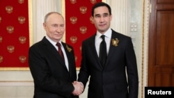 Rus we türkmen prezidentleri. Arhiw suraty.
