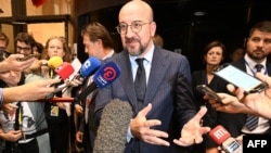 Predsednik Evropskog saveta Charles Michel sa novinarima u Briselu 18. juna 2024.