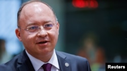 Ministrul român Bogdan Aurescu la reuniunea miniștrilor europeni de externe, la Bruxelles, pe 20 martie 2023. 