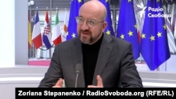 Голова Євроради Шарль Мішель під час запису ексклюзивного інтерв'ю Радіо Свобода