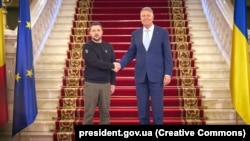 Volodimir Zelenski la Palatul Cotroceni cu președintele Klaus Iohannis, 10 octombrie 2023