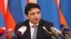 Armenia - Finance Minister Vahe Hovhannisian speaks at a press conference in Yerevan, January 31, 2024.