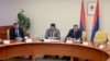 Radovan Višković, premijer RS, Nenad Stevandić, predsjednik Narodne skupštine RS i Milorad Dodik, predsjednik RS, na sastanku u entitetskom parlamentu, Banja Luka, BiH, 24. april 2023.