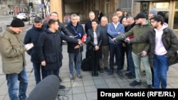 Опозициската коалиција „Србија против насилство“ не ги признава резултатите од изборите одржани во Србија на 17 декември, Белград, 19 декември 2023