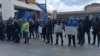 Rudari ispred Gradske uprave u Zenici 28. marta, traže deblokadu računa tog preduzeća.