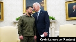 Претседателот на Украина, Володимир Зеленски и претседателот на САД, Џо Бајден во Белата куќа, 21 септември 2023 година