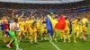 Jucătorii români sărbătoresc calificarea în optimile EURO 2024, după meciul cu Slovacia, scor 1-1, din ultima rundă a grupei E, disputat la Frankfurt, în Germania, pe 26 iunie 2024.