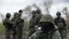 Russian reservists called up for mobilization undergo training at a training ground near Donetsk in eastern Ukraine in October 2022.