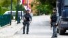 Policija Kosova u mestu Banjska pošto su u incidentu ubijeni jedan kosovski policijac i trojica srpskih napada, 27. septembar 2023.