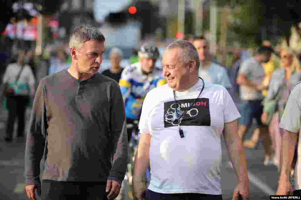 Poslanici opozicionih stranaka Aleksandar Jovanović Ćuta i Srđan Milivojević 