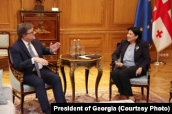 ჯიმ ო'ბრაიენის შეხვედრა საქართველოს პრეზიდენტთან სალომე ზურაბიშვილთან
