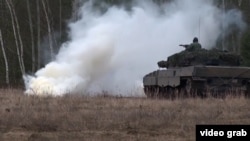Украинската војска на тенкови леопард 2