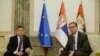 Специјалниот претставник на ЕУ за Западен Балкан, Мирослав Лајчак i претседателот на Србија, Александар Вучиќ - архивска фотографија. 