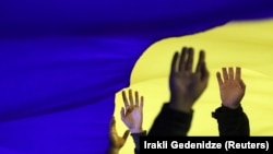 Архивная фотография, акция в поддержку Украины в Тбилиси