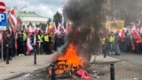 Protest poljoprivrednika Poljske u Varšavi zbog politike EU prema uvozu poljoprivrednih proizvoda iz Ukrajine, mart 2024.