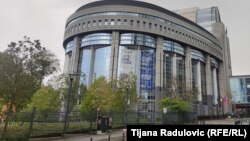 Clădirea Parlamentului European din Bruxelles, Belgia, aprilie 2024.