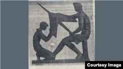 „DOSAAF”, sculptură de L. Averbuch. „Cultura Moldovei”, 26 Decembrie 1963. 