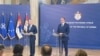 Генералниот секретар на НАТО, Јенс Столтенберг и српскиот претсадетел Александар Вучиќ во Белград, 21 ноември 2023 година