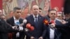Изет Меџити, Африм Гаши и Биљал Касами, лидери на партиите во коалицијата „Европски сојуз за промени“ 