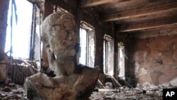 Маріупольський краєзнавчий музей, який згорів після обстрілу. Маріуполь, 28 квітня 2022 року 