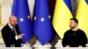 Председателят на Европейския съвет Шарл Мишел и президентът на Украйна Володимир Зеленски. Снимката е архивна