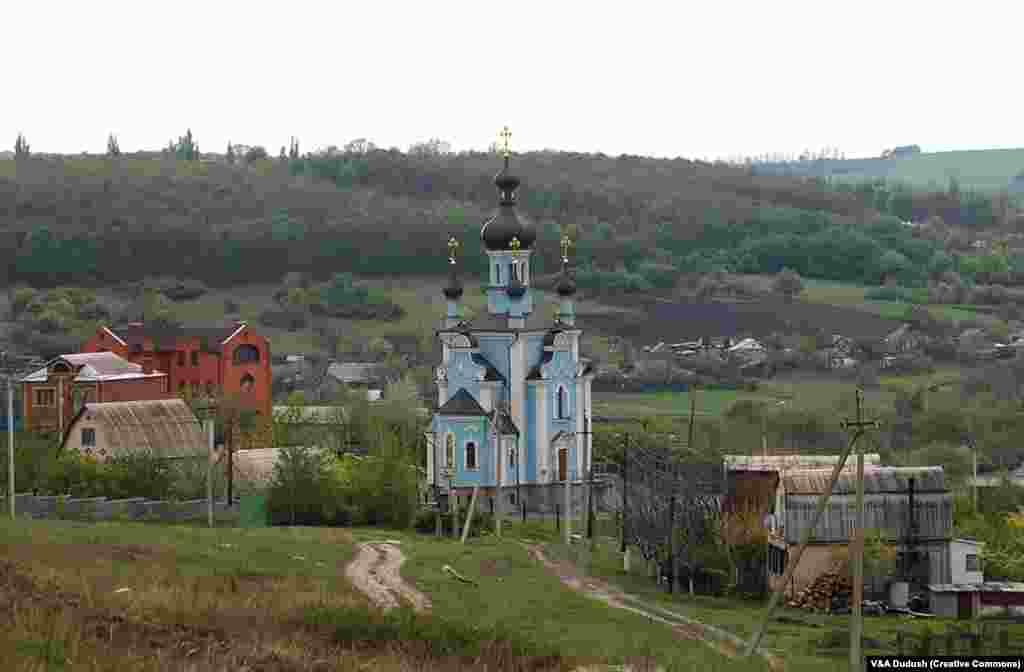 Праваслаўная царква ў вёсцы Багародзічнае Данецкай вобласьці, 2019 год 
