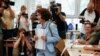 Гордана Сиљановска-Давкова при денешното гласање на двојните избори.