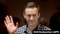 Алексей Навални по време на заседание на едно от делата срещу него на 20 февруари