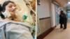 Iran - një fotografi e Mahsa Aminit në spital para vdekjes së saj (majtas), dhe babai dhe gjyshja e saj menjëherë pas vdekjes së saj.