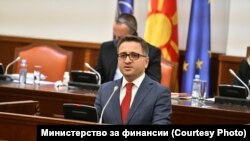 Oбраќањето на министерот за финансии Фатмир Бесими на седницата на Комисијата за финансирање и буџет, каде се разгледува Предлог-буџетот за 2022 година.
