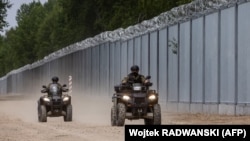 Польскія памежнікі патрулююць мяжу зь Беларусьсю.