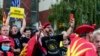 Фотографија од протестот пред Влада против францускиот предлог, Скопје 2 јули 2022