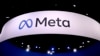 Logoul companiei amerciane Meta la târgul de tehnologie Vivatech, Paris, 22 mai 2024.