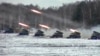 Lansatoarele de rachete ruse în Belarus, în cadrul unui exercițiu militar. Imagine transmisă de Ministerul rus al Apărării în 4 februarie. 