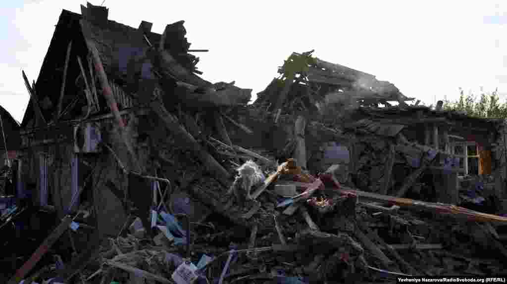 This house in Zaporizhzhya was severely damaged by the Russian strikes. Other Ukrainian cities were also targeted on October 10, including Dnipro, Mykolayiv, and Odesa.