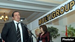 Armenia - Prosperous Armenia Party leader Gagik Tsarukian opens a trade exhibition in Yerevan featuring products manufactured by companies belonging to his Multi Group, 3Nov2011.