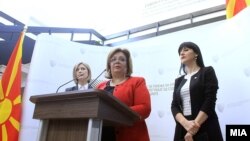 Прес-конференција во Специјалното јавно обвинителство. Обвинителките Катица Јанева, Фатиме Фетаи и Ленче Ристоска