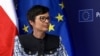 EU Enlargement Commissioner Marta Kos is interviewed by RFE/RL in Prague.