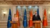 High Representative of the EU for Foreign Affairs Kaja Kalas at a joint press conference with Milojko Spajić, Podgorica, April 7, 2025.
