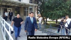 Архивска фотографија, изјава за медиуми на Зоран Заев, претседател на СДСМ по рочиштето за случајот Пуч.