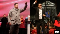 Лидерот на ВМРО-ДПМНЕ Никола Груевски и лидерот на СДСМ Зоран Заев. 