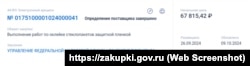 Інформація про закупівлю бронеплівки для офісів Кримського управління Федеральної податкової служби, жовтень 2024 року