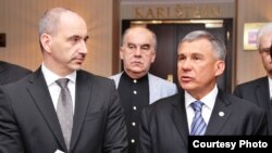 Чехиянең сәнәгать һәм сәүдә министры Мартин Куба һәм Татарстан президенты Рөстәм Миңнеханов журналистлар янына чыкты