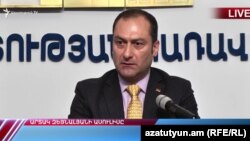 И. о. министра юстиции Артак Зейналян на итоговой пресс-конференции, Ереван, 17 декабря 2018 г.