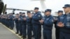 Armenia - Armenian doctors, sappers and other military personnel attend a farewell ceremony at Yerevan airport before being deployed in Syria, February 8, 2019. 