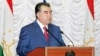 Tajik President Emomali Rahmon speaks on April 17.
